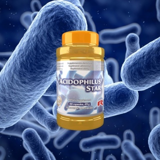 ACIDOPHILUS STAR, Probiotyk, bakterie acidophilus + wapń, 60 kapsułek StarLife