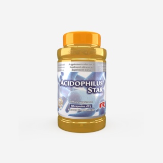 ACIDOPHILUS STAR, Probiotyk, bakterie acidophilus + wapń, 60 kapsułek StarLife