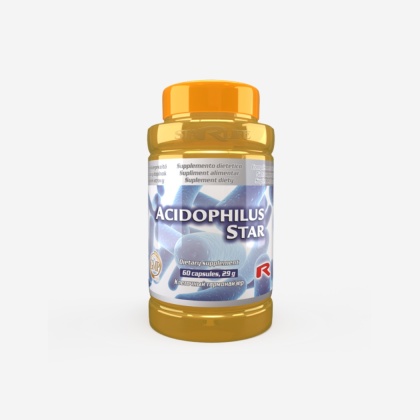 ACIDOPHILUS STAR, Probiotyk, bakterie acidophilus + wapń, 60 kapsułek StarLife