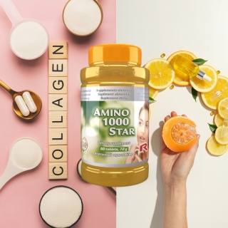 AMINO 1000 STAR, Kolagen 2000mg + witamina C, 60 kapsułek Starlife