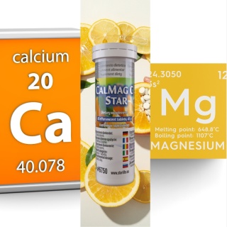 CALMAG C STAR, wapń, magnez, witamina C, 10 tabletek musujących.