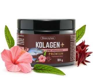 Kolagen z łososia + pięć składników PREMIUM, 184g, Skoczylas