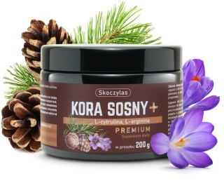 Kora sosny + L-cytrulina + L-arginina PREMIUM, 200g, Skoczylas