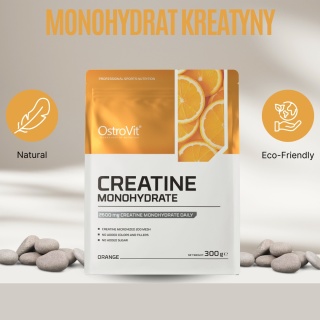 Monohydrat Kreatyny, 300 g, pomarańczowy, OstroVit