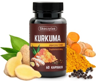 Kurkuma, piperyna, imbir, resweratrol i kwercetyna, 60 kaps, Skoczylas