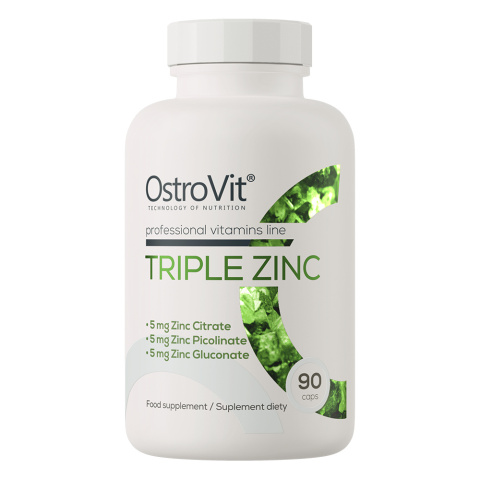 Triple Zinc, cynk, 90 kapsułek, OstroVit Triple Zinc, cynk, 90 kapsułek, OstroVit