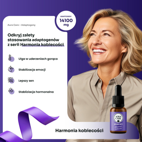 Harmonia Kobiecości, adaptogeny, 15ml, AuraCare Harmonia Kobiecości, adaptogeny, 15ml, AuraCare