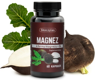 MAGNEZ 4 formy, witamina B6, czarna rzepa, 60kapsułek, Skoczylas