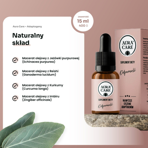 Odporność, adaptogeny, 15ml, AuraCare Odporność, adaptogeny, 15ml, AuraCare