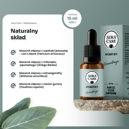 Koncentracja, pamięć, adaptogeny, 15ml, AuraCare